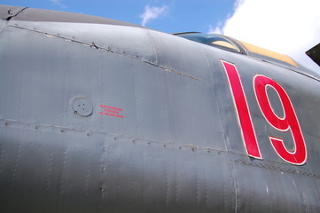 Close up part of old plane at the festival