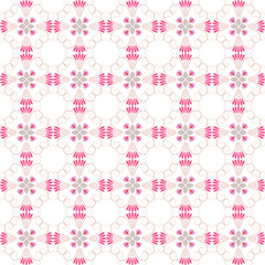 Abstract floral pink of wavy line on white background
