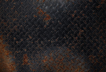Old rusty black metal plate pattern texture
