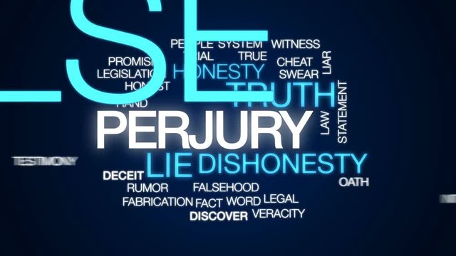 Perjury animated word cloud, text design animation.