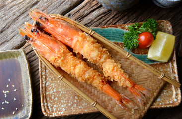 Deep fried shrimp in Japanese style or ebi furai.