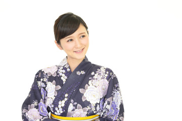 浴衣を着た美しい女性