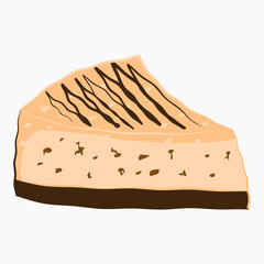Cheesecake slice cartoon Icon.