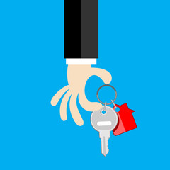 hand holding the key of home or apartment