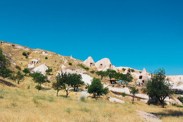 Fototapeta na wymiar Uchisar castle, ancient village and natural scenery in Cappadocia, Turkey