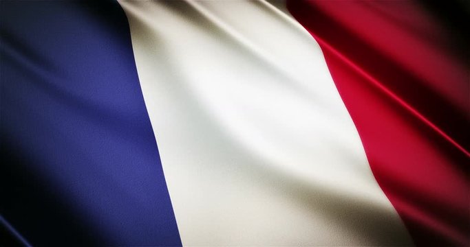 France realistic national flag seamless looping waving animation