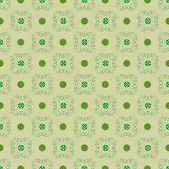 Square abstract green seamless pattern