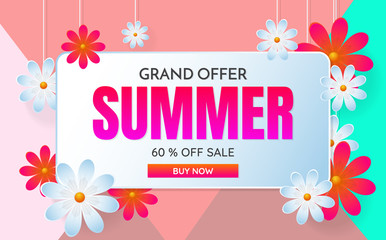 summer sale template banner Vector background