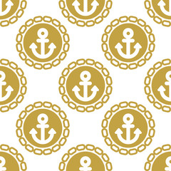 Seamless pattern with anchors. Ongoing backgrounds of marine theme.