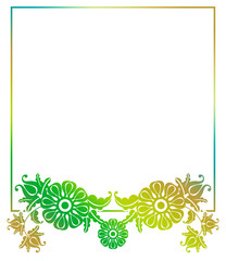 Beautiful gradient frame. Color silhouette frame for advertisements, wedding and other invitations or greeting cards. Raster clip art.