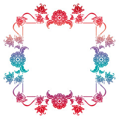 Beautiful gradient frame. Color silhouette frame for advertisements, wedding and other invitations or greeting cards. Raster clip art.