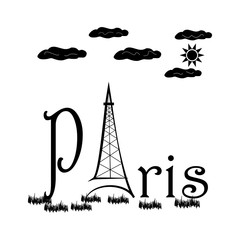 T shirt typography graphic with quote Paris