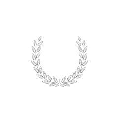 Laurel wreath olive reward on white background