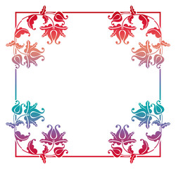 Beautiful gradient frame. Color silhouette frame for advertisements, wedding and other invitations or greeting cards. Raster clip art.