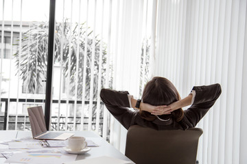 Woman Relax in office