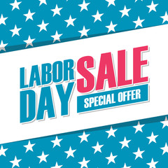 Labor Day sale special offer banner. United States holiday background for business, promotion and advertising. Vector illustration.