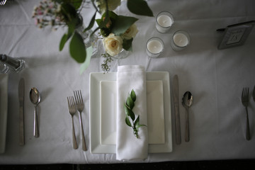Minimalist Elegant Wedding Place Setting