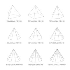 3d pyramids template. Realistic with shadow