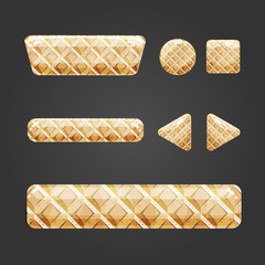Set of waffle button for game design