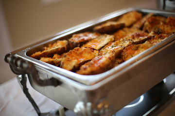 Twice Baked Potatoes in a Chafing Dish