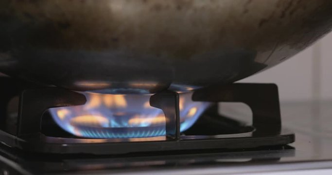 Stove burner in kitchen