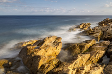 Fototapeta na wymiar Coastal with rocks ,long exposure picture from Costa Brava, Spain