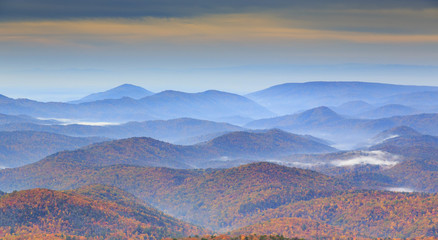 fall scenic view of the north carolina mountains
