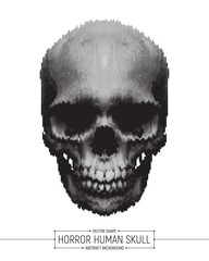 Vector Human Horror Skull Art Illustration Isolated on White Background