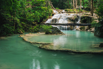 Erawan waterfall in Erawan National Park,Thailand.