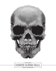 Vector Human Horror Skull Art Illustration Isolated on White Background