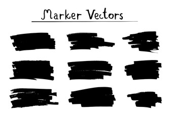 Marker banners isolated on light background