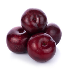 plums isolated on white background