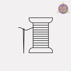 Thread with a needle linear icon