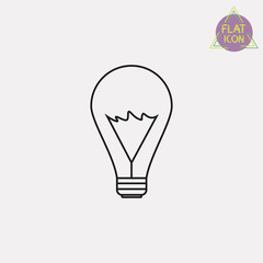 bulb lamp idea linear icon
