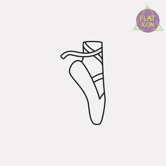 Ballet shoes linear icon