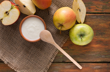 Homemade natural farmer yoghurt for breakfast