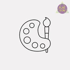 palette with brush linear icon