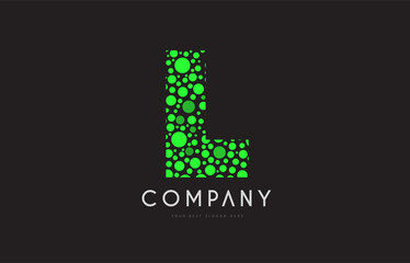 l letter bubble green logo icon design