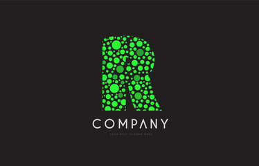 r letter bubble green logo icon design