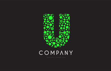 u letter bubble green logo icon design