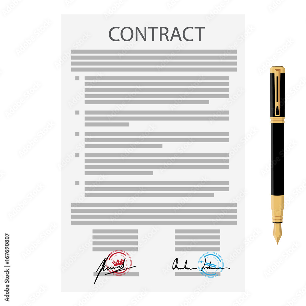 Wall mural signed business contract