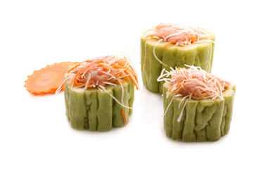 Stuffed minced pork with sliced bitter cucumber, stuffed bitter cucumber with seasoned minced pork soup