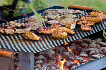 barbecue over coal-fire