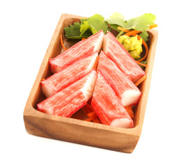 crab sticks on white background