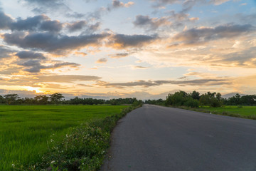 Roadside in evening.