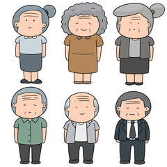 Naklejka premium vector set of elder people