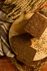 Still life with rye bread, ears of corn