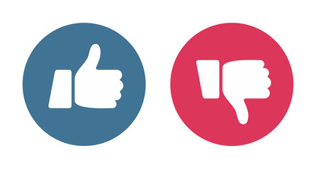 Like and Dislike Icons - vector illustration