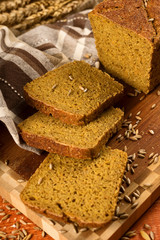 Still life with rye bread, ears of corn