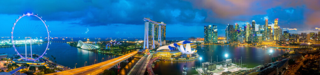 Singapore downtown skyline - obrazy, fototapety, plakaty